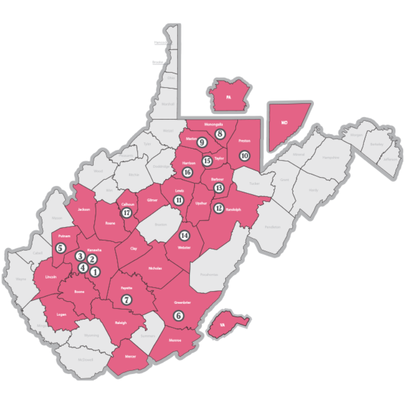 Map of Vandalia Health Locations