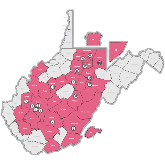 Map of Vandalia Health locations