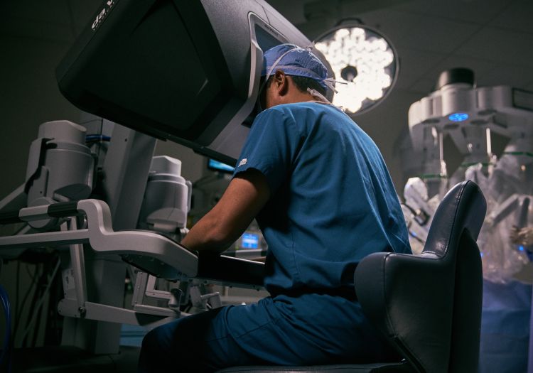 Surgeon at console