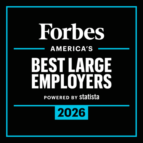 Award designation from Forbes - one of America's best large employers